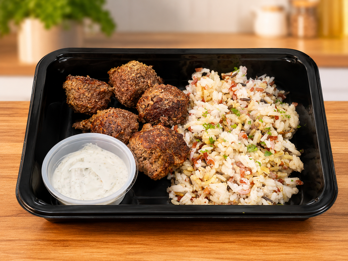 Greek Meatballs with Wild Rice