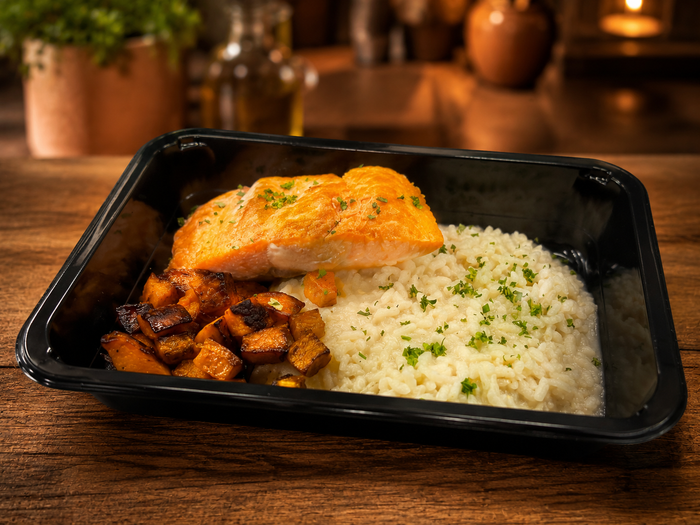 Salmon Risotto with Roasted Butternut