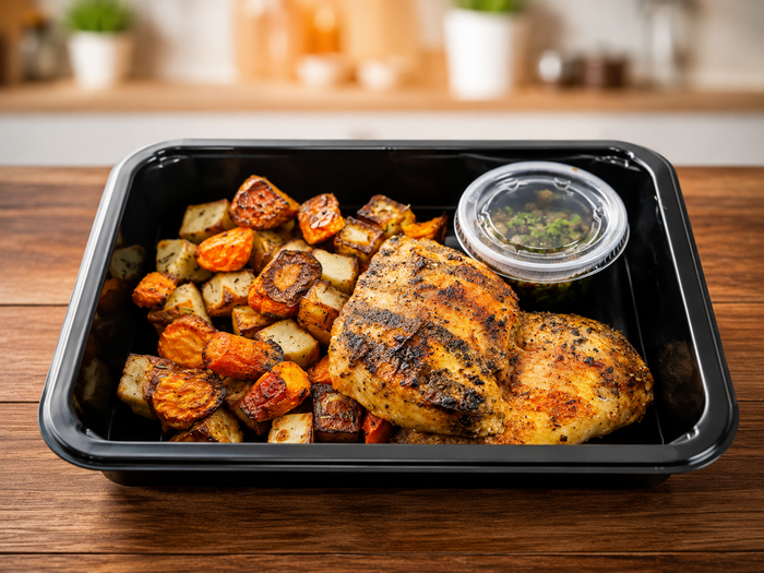 Grilled Chicken with Roasted Vegetables and Olive Tapenade
