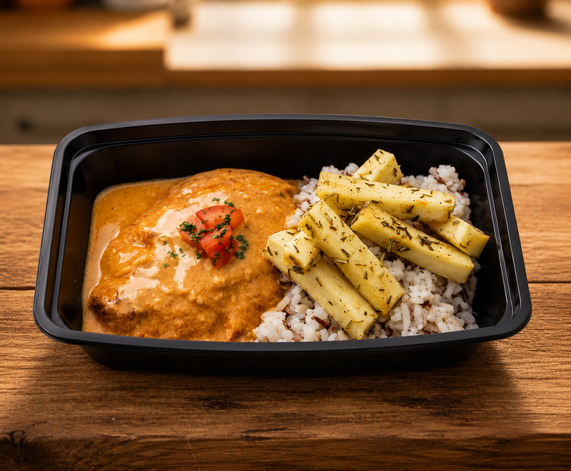 Chicken Paprikas with Maple Glazed Parsnips