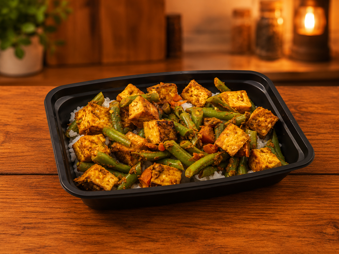 Tofu and Green Bean Curry with Rice